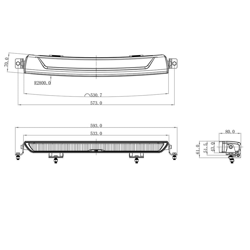 OZZ XB1 P20" Ljusramp Med Dynamiskt Positionsljus, 140W